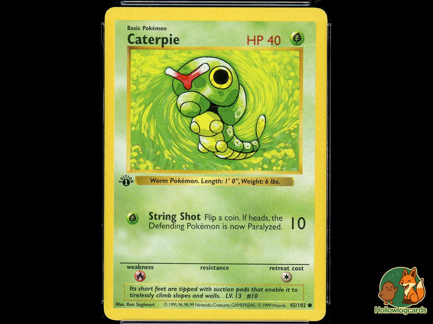 Graded 1st Edition - Caterpie - Base Set 45/102 - WOTC - CGC 8.5 - Sugimori