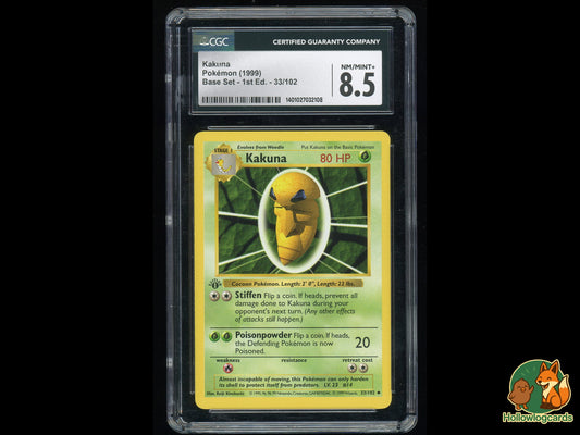 Graded 1st Edition - Kakuna - Base Set 33/102 - WOTC - CGC 8.5 - Kinebuchi
