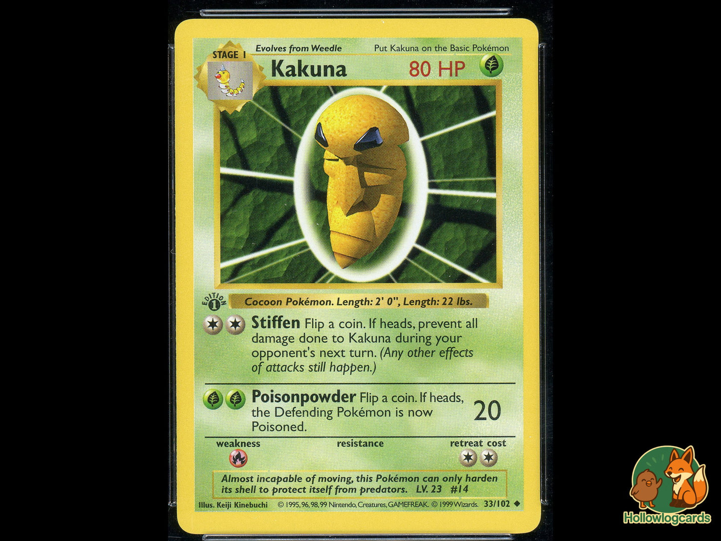 Graded 1st Edition - Kakuna - Base Set 33/102 - WOTC - CGC 8.5 - Kinebuchi