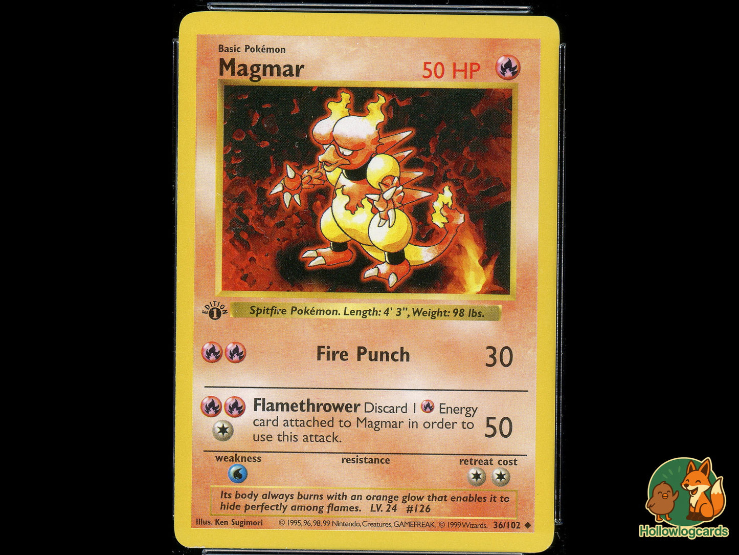 Graded 1st Edition - Magmar - Base Set 36/102 - WOTC - CGC 8.5 - Sugimori
