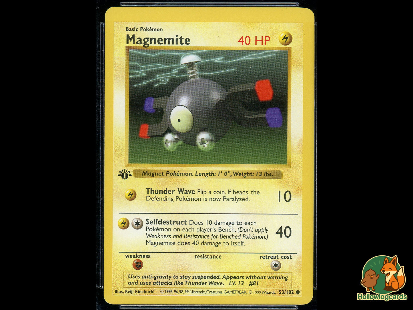 Graded 1st Edition - Magnemite - Base Set 53/102 - WOTC - CGC 8 - Kinebuchi