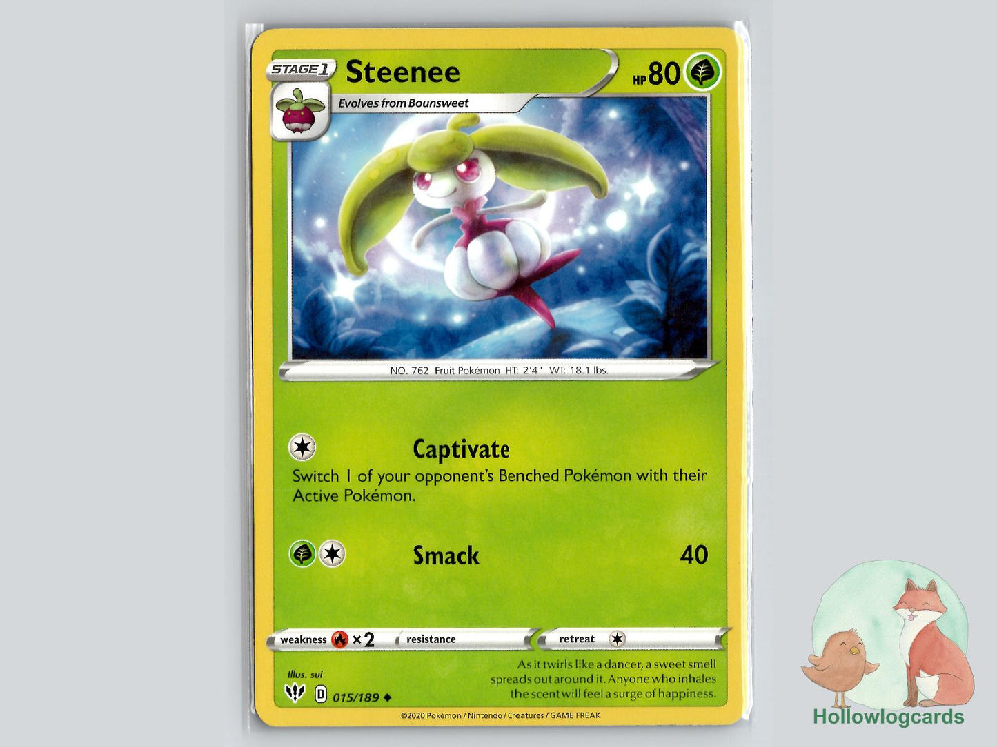 Steenee (015/189) - Darkness Ablaze Pokémon Card