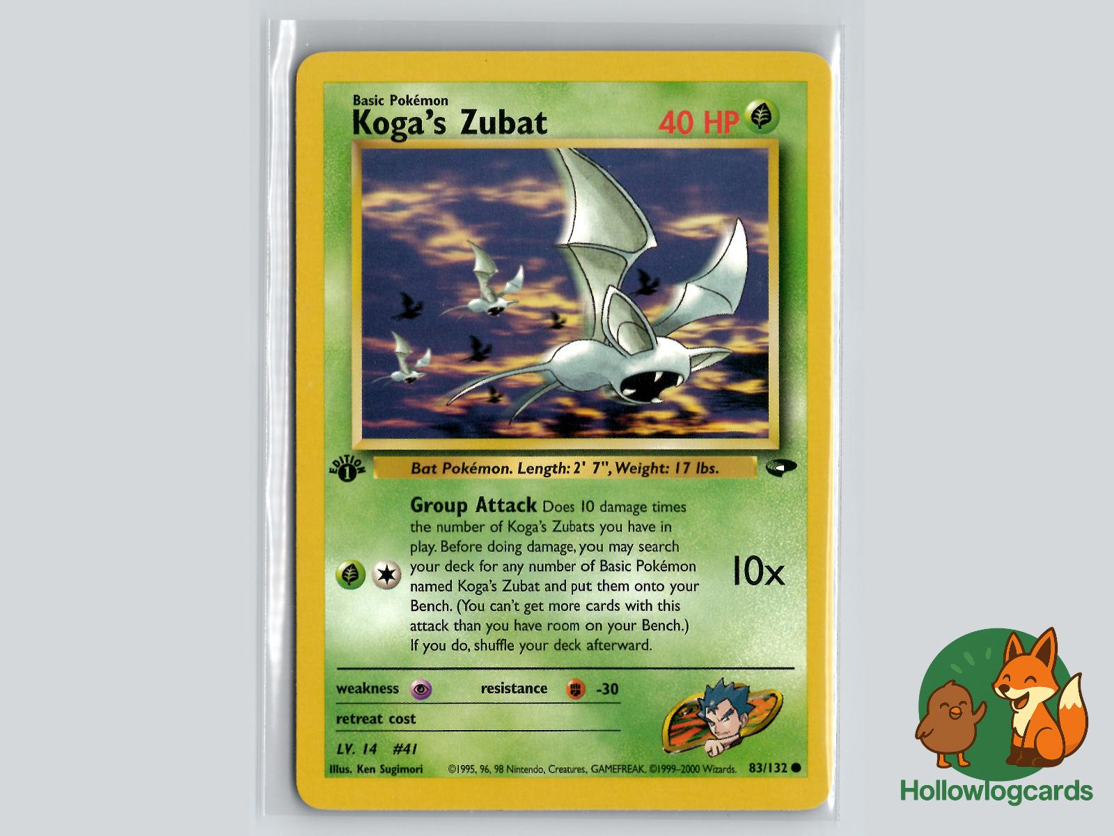 1st Edition Koga's Zubat (83/132) - Gym Challenge Pokémon Card