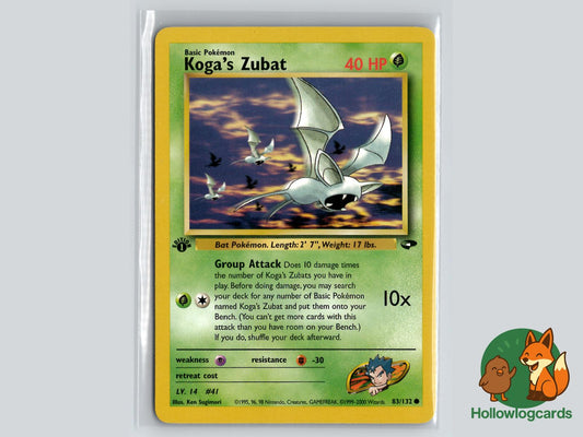 1st Edition Koga's Zubat (83/132) - Gym Challenge Pokémon Card