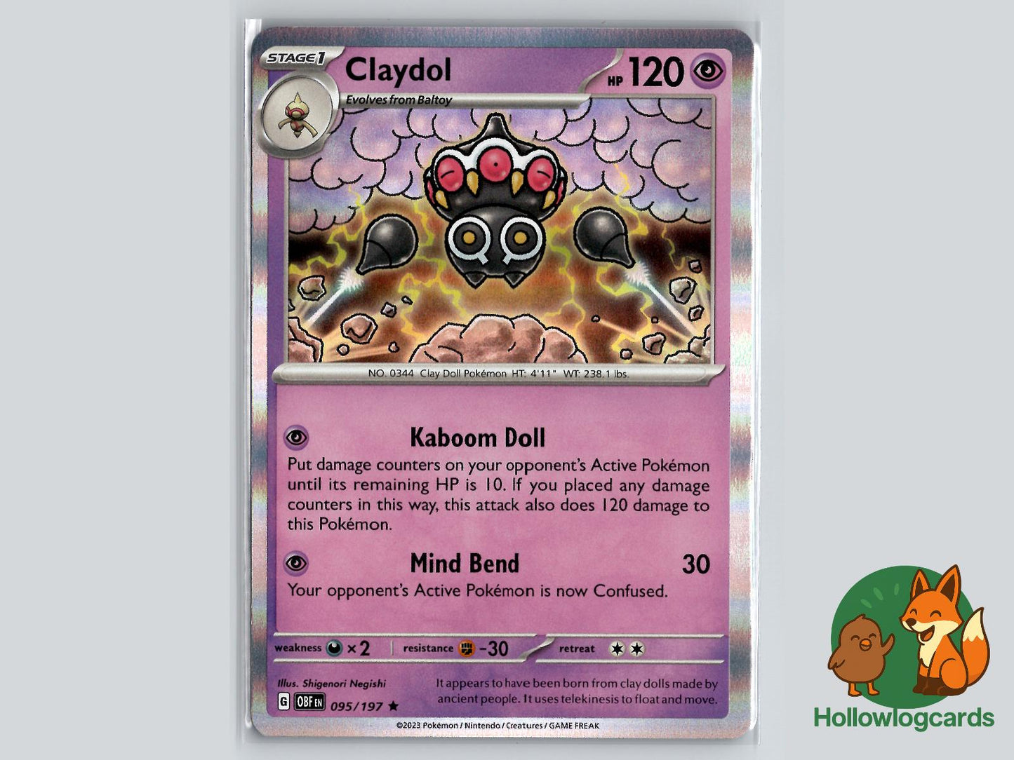 Claydol (095/197) - Obsidian Flames Pokémon Card