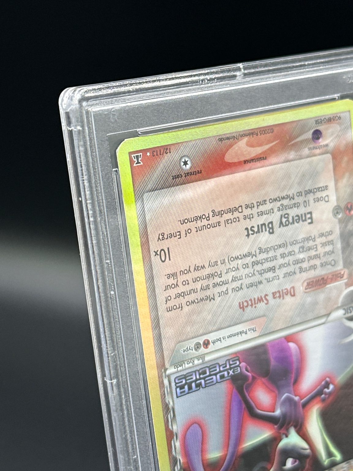 Graded - MEWTWO DELTA SPECIES - Stamped Rev holo - PSA 7