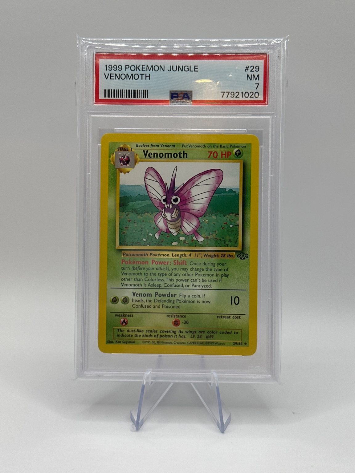 GRADED Venomoth - Jungle 29/64 - WOTC - Vintage - Sugimori PSA 7