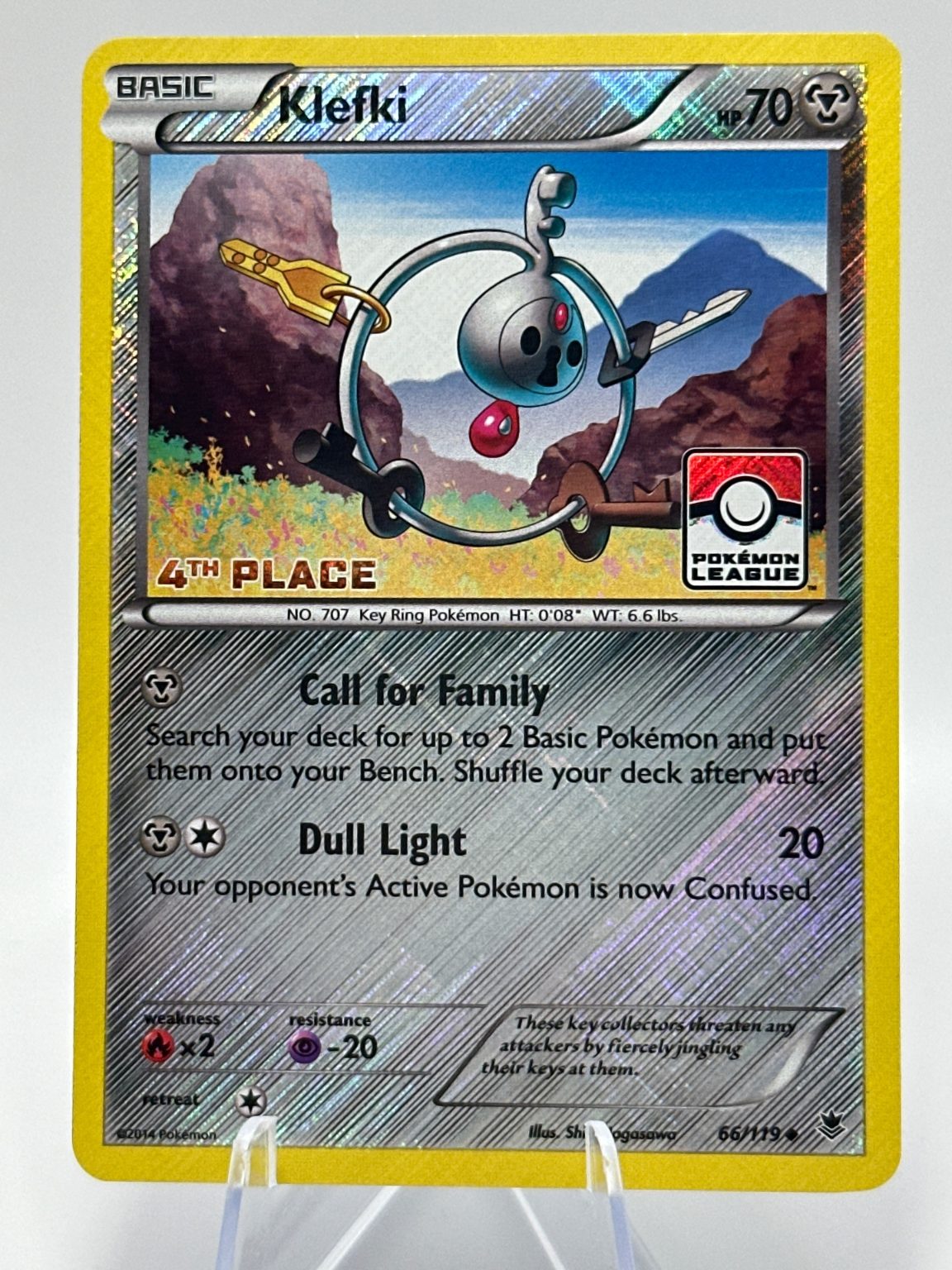 Klefki - PROMO 4th PLACE - 66/119 Pokemon league - award card