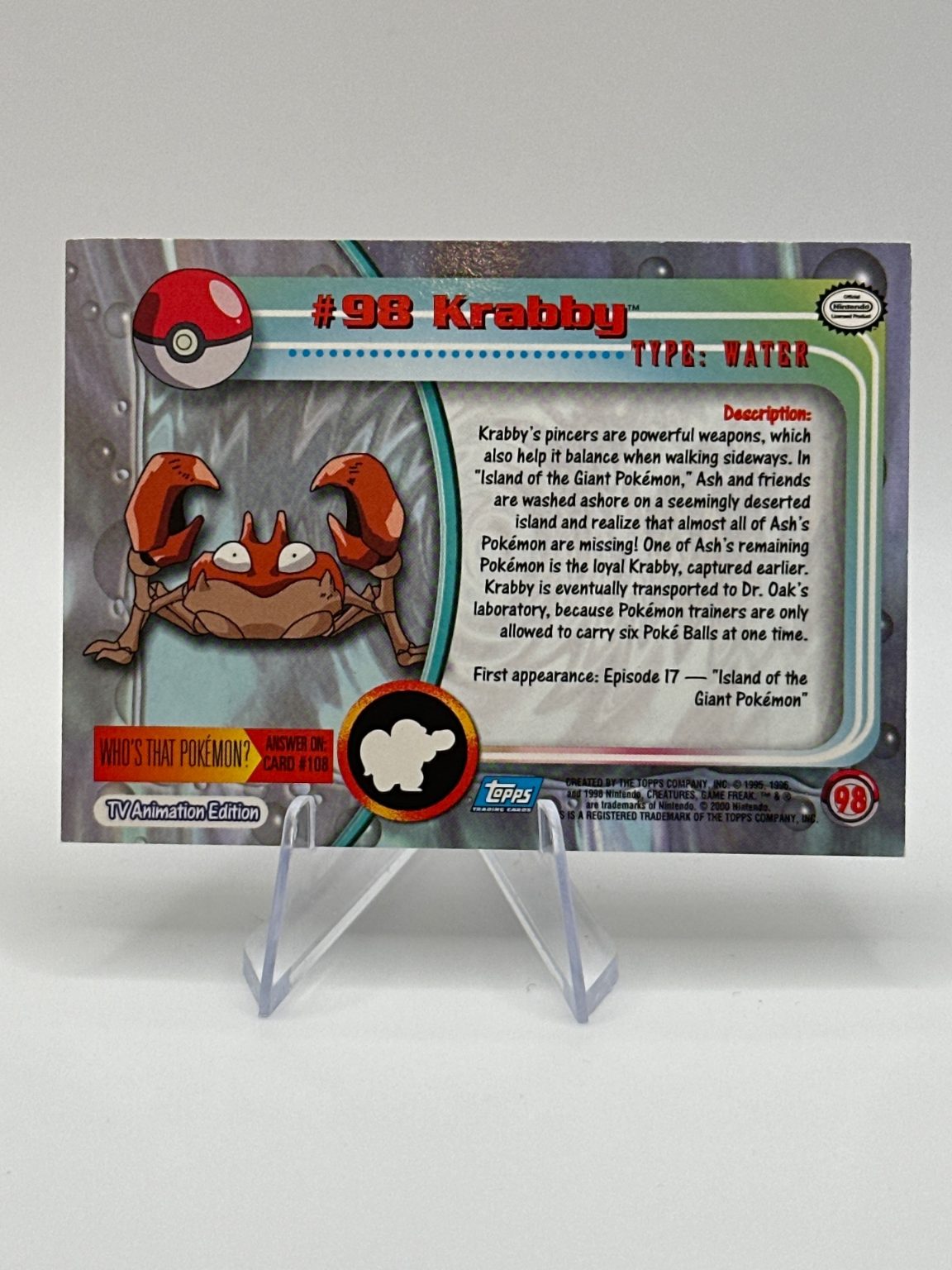 Krabby - Topps Pokemon