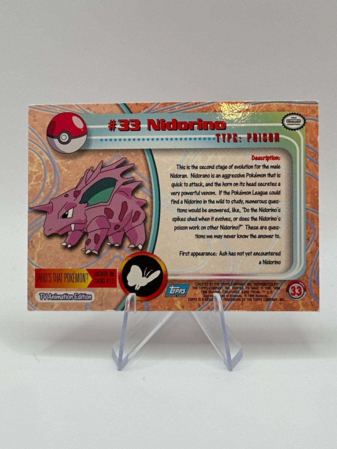 Nidorino - [33] - Holo chrome Topps - 1999 - Vintage