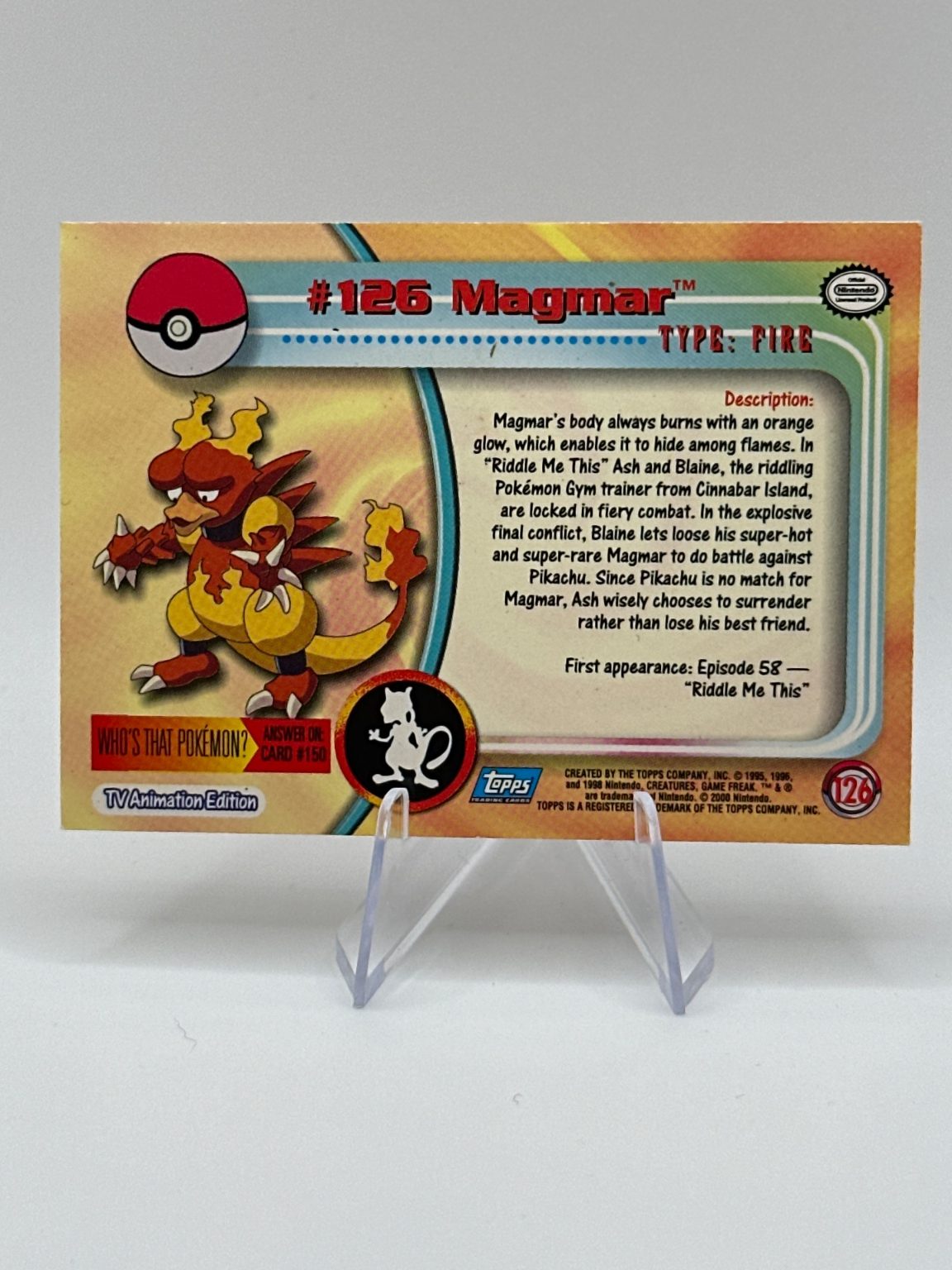 Magmar - [126] - Rainbow Foil Topps - 1999 - Vintage