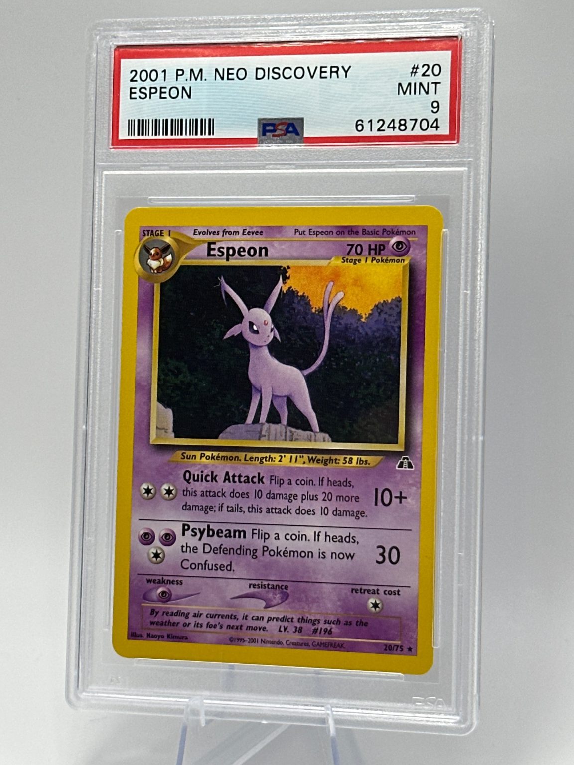 Graded - Espeon - Neo Discovery 20/75 - WOTC - Vintage - Kusajima - PSA 9