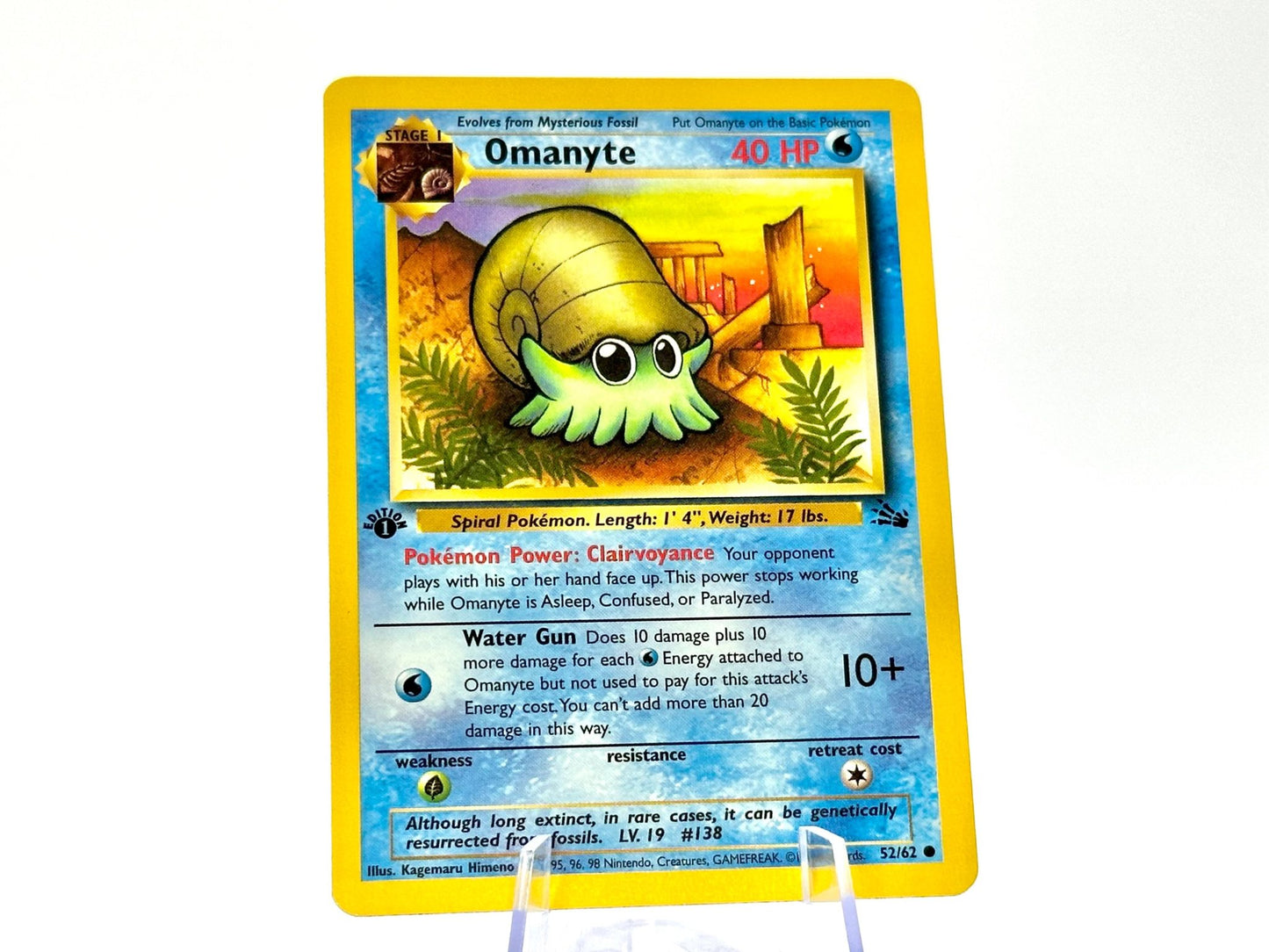 1st Edition - Omanyte - Fossil [52/62] - 1999 WOTC - Himeno