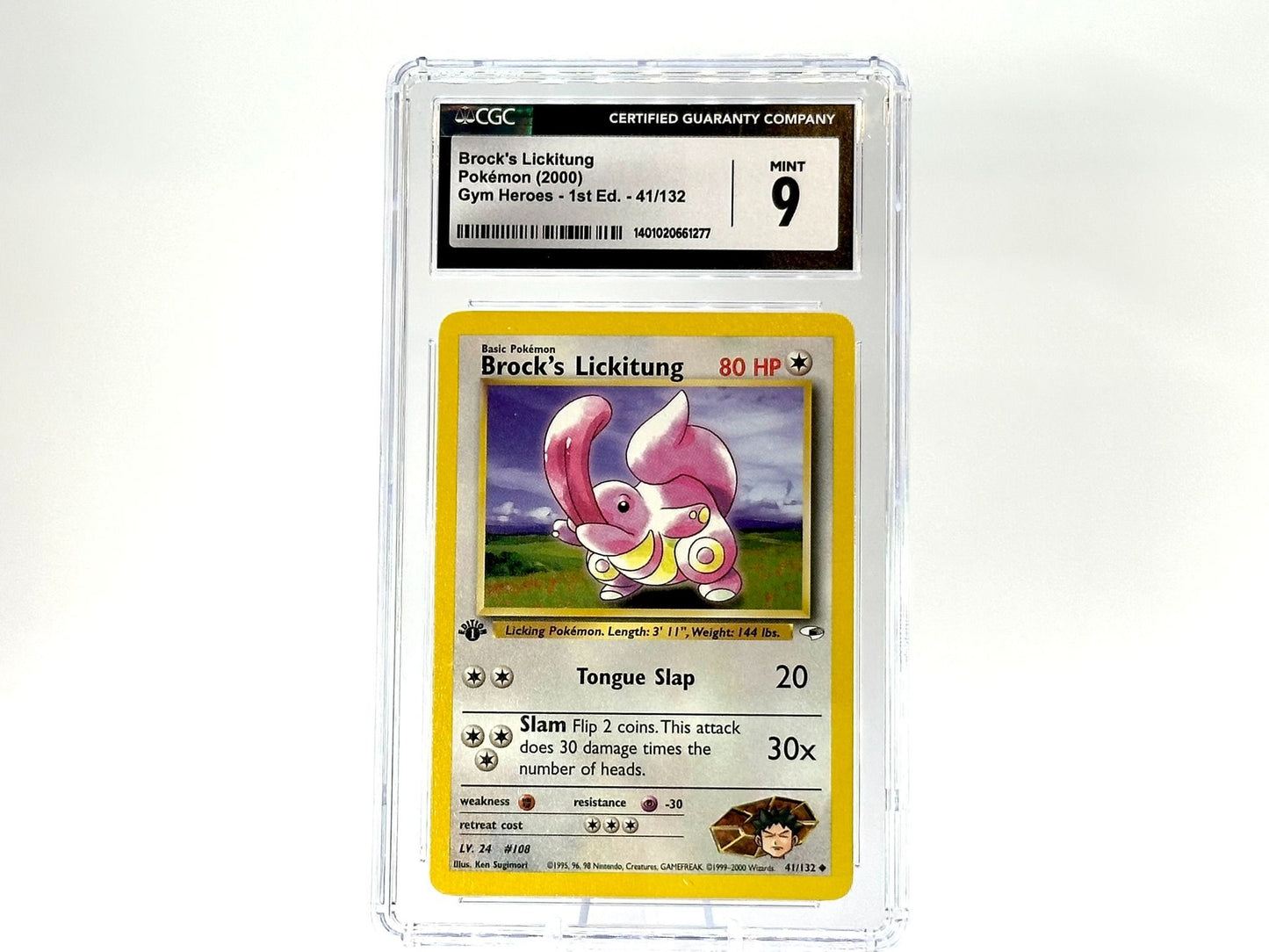 Graded - 1st Edition - Brock's Lickitung - Gym Heroes [41/132] - 2000 WOTC - Sug