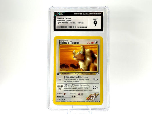 Graded - 1st Edition - Blaine's Tauros - Gym Heroes [64/132] - 2000 WOTC