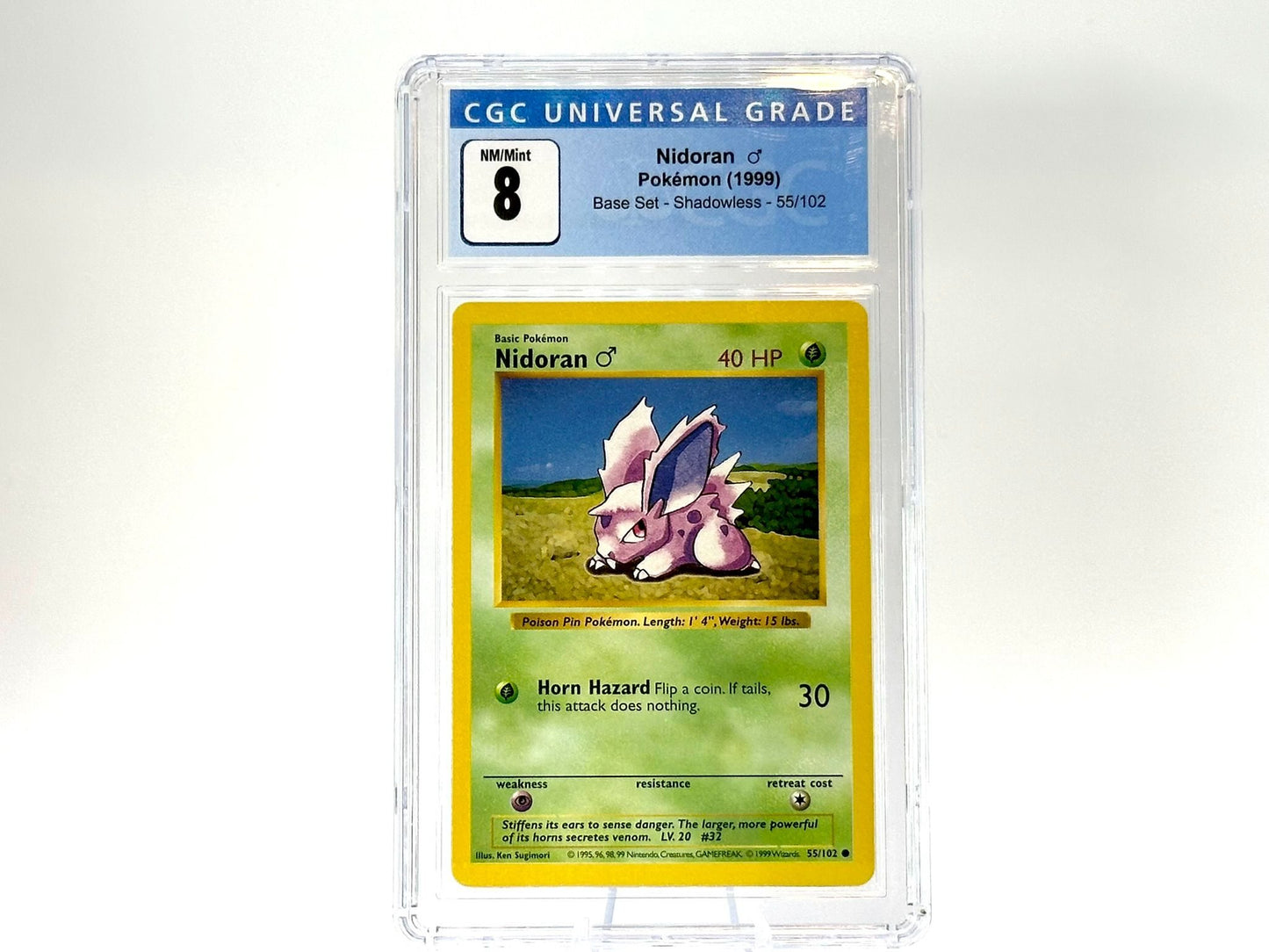 Graded - Nidoran Male - Base Set Shadowless [55/102] - 1999 WOTC - Sugimori