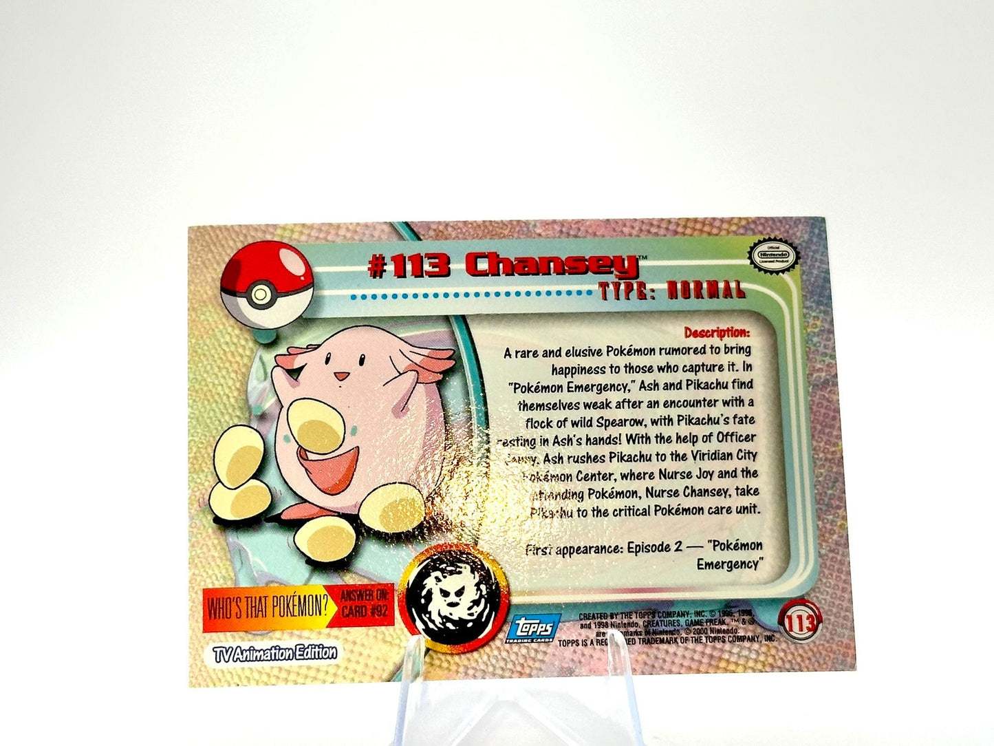 Chansey - HOLO CHROME [113] - Topps - 1999 - Vintage