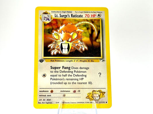 1st Edition - Lt. Surge’s Raticate - Gym Heroes [51/132] - 2000 WOTC -