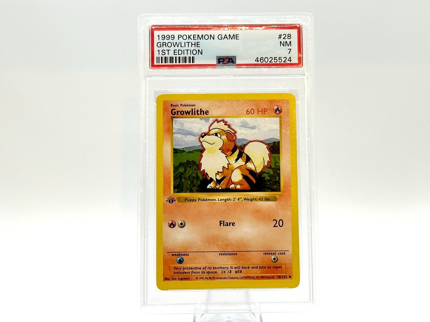 Graded - 1st Edition - Growlithe - Base Set [28/102] - 1999 WOTC - PSA