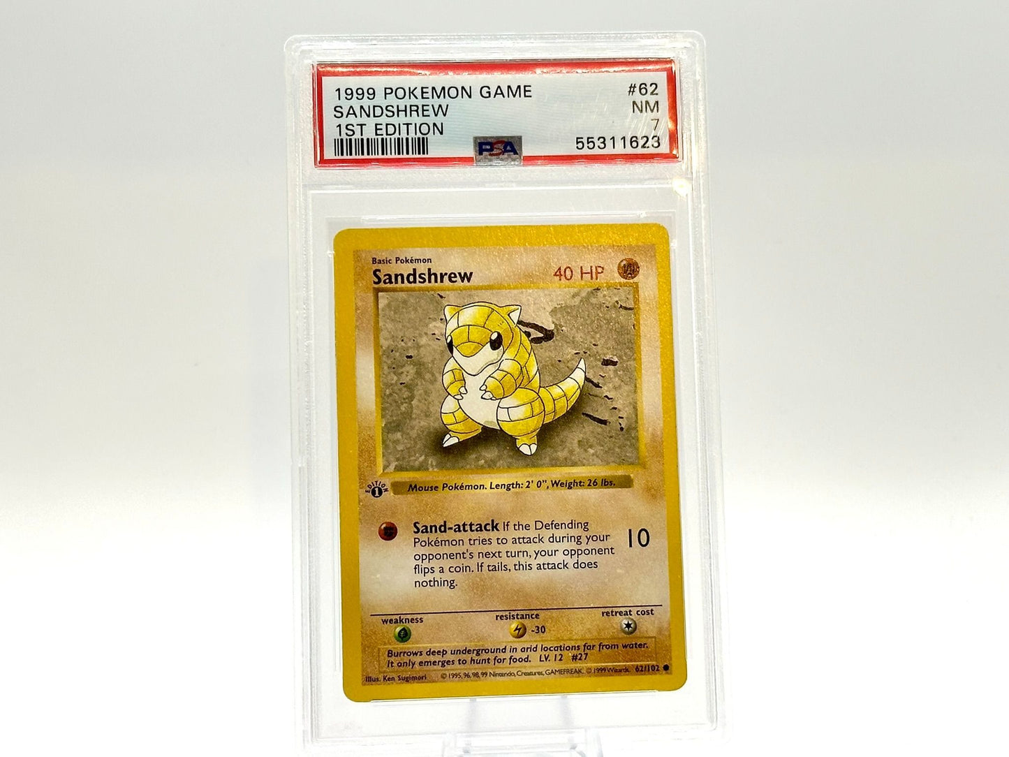 Graded - 1st Edition - Sandshrew - Base Set [62/102] - 1999 WOTC - Sugimori