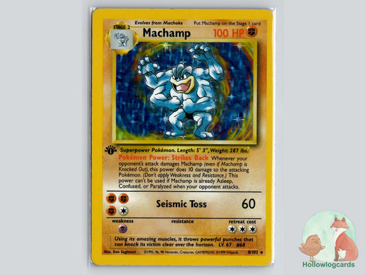 1st Edition Machamp (8/102) - Base Pokémon Card