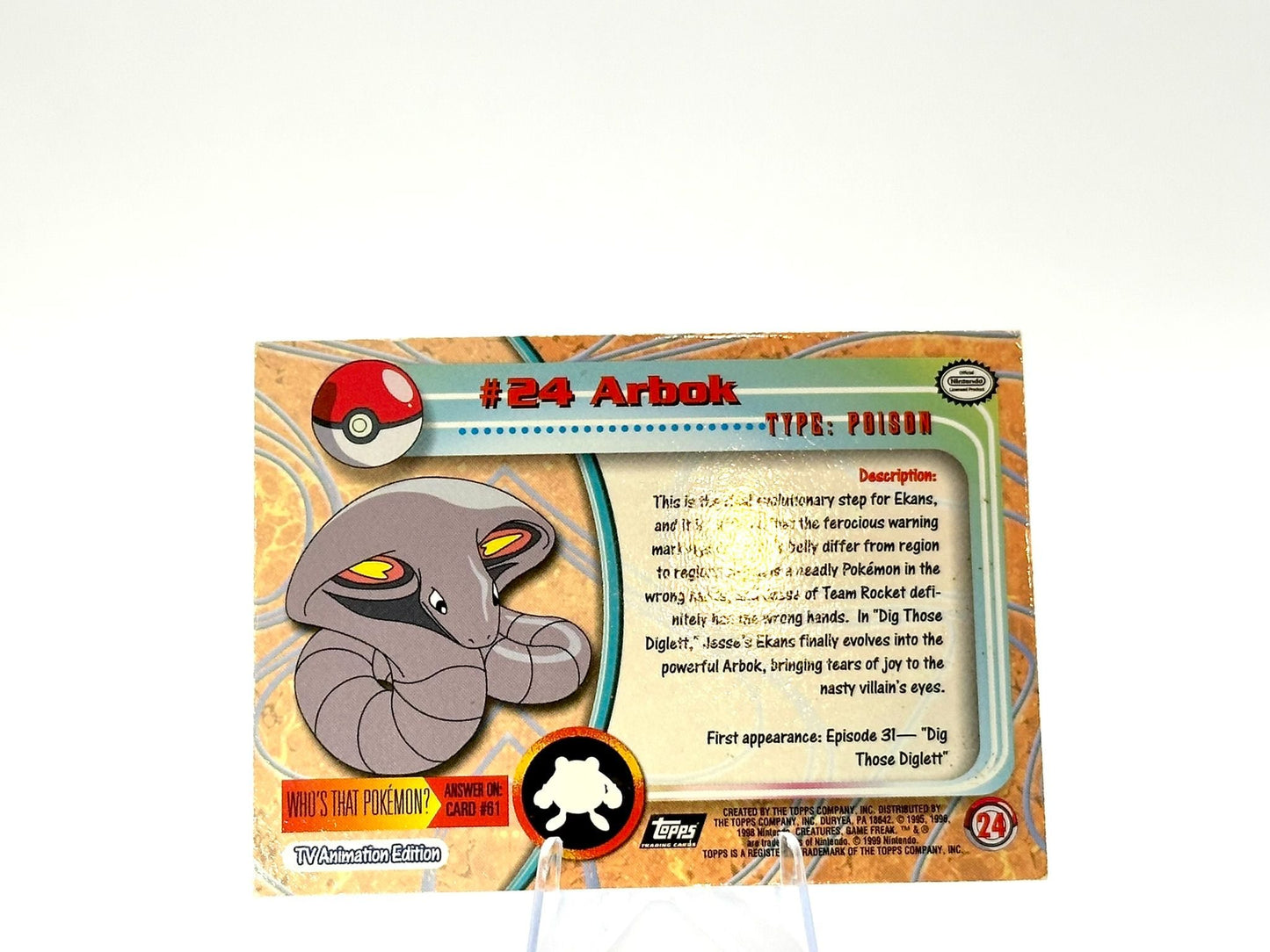 Arbok - DIAMOND GLASS HOLO [24] - Topps - 1999 - Vintage