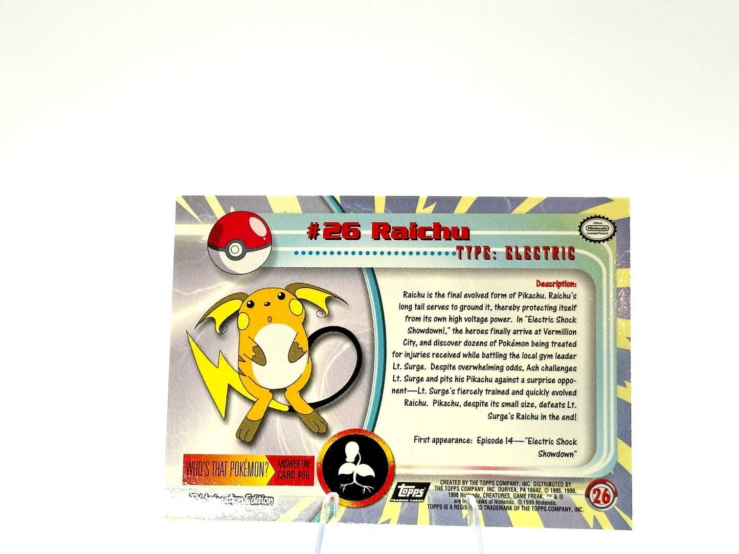 Raichu - CHROME HOLO [26] - Topps - 1999 - Vintage