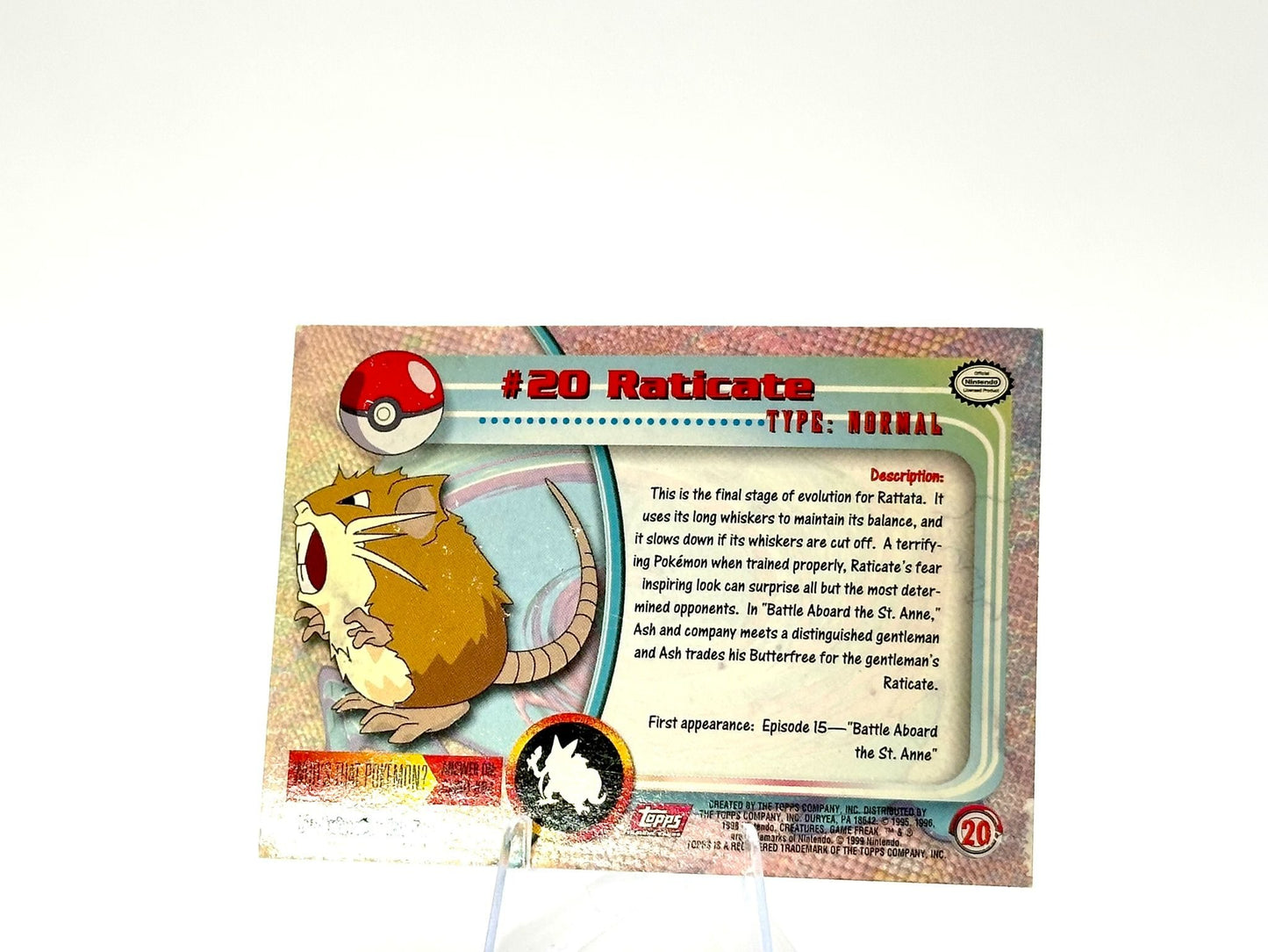 Raticate - [20] - Topps - 1999 - Vintage