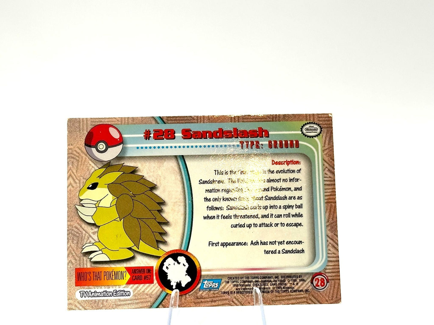 Sandslash - [28] - Topps - 1999 - Vintage