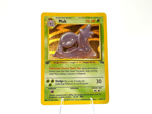 1st Edition - Muk - HOLO Fossil 13/62 - WOTC - Arita