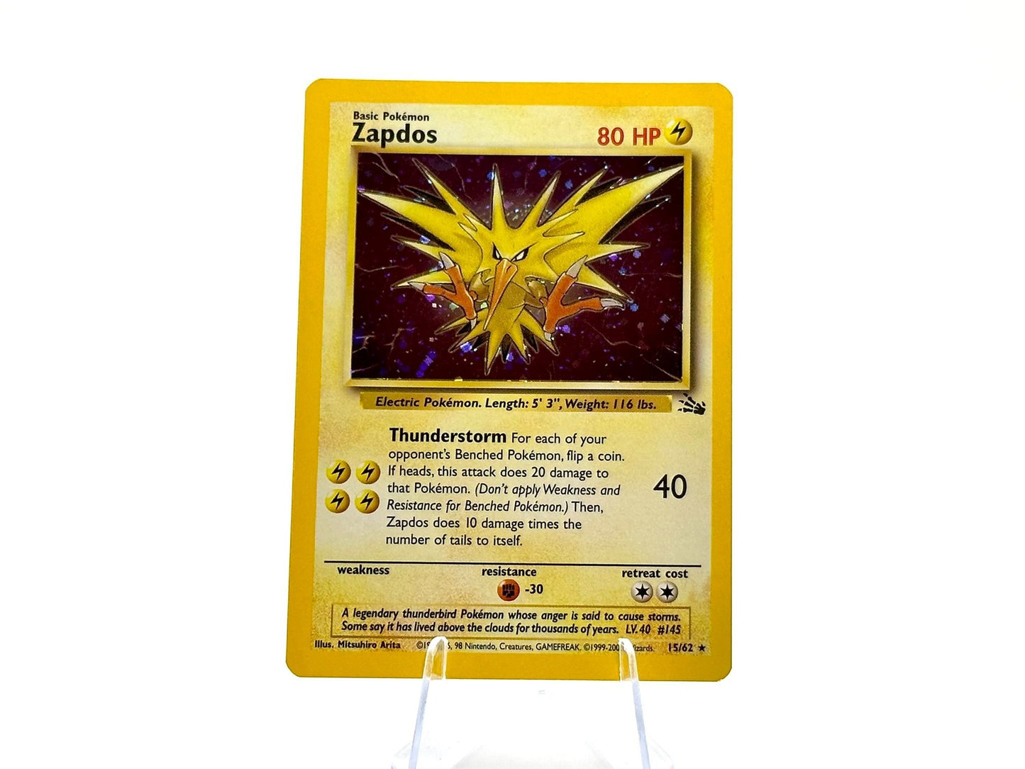 Zapdos - COSMOS HOLO Fossil 15/62 - WOTC - Arita