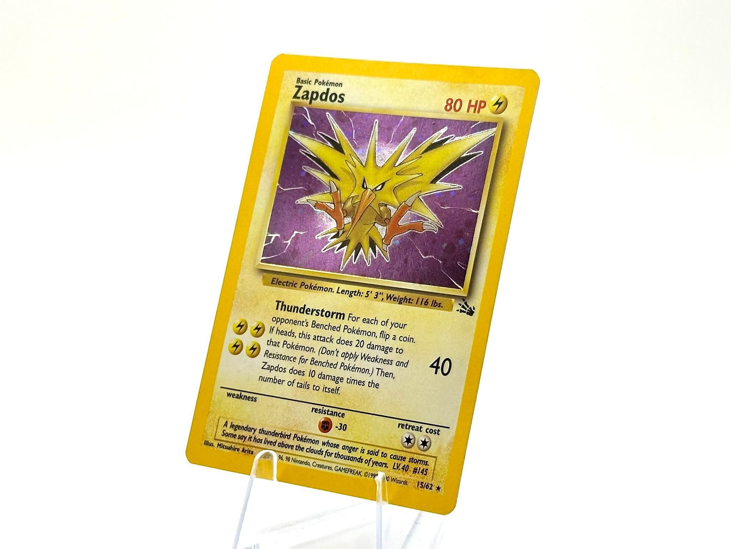 Zapdos - COSMOS HOLO Fossil 15/62 - WOTC - Arita