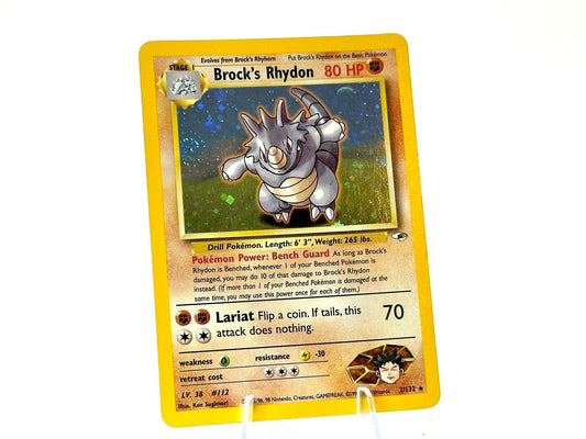Brock’s Rhydon - HOLO SWIRL Gym Heroes 21/132 - WOTC - Sugimori