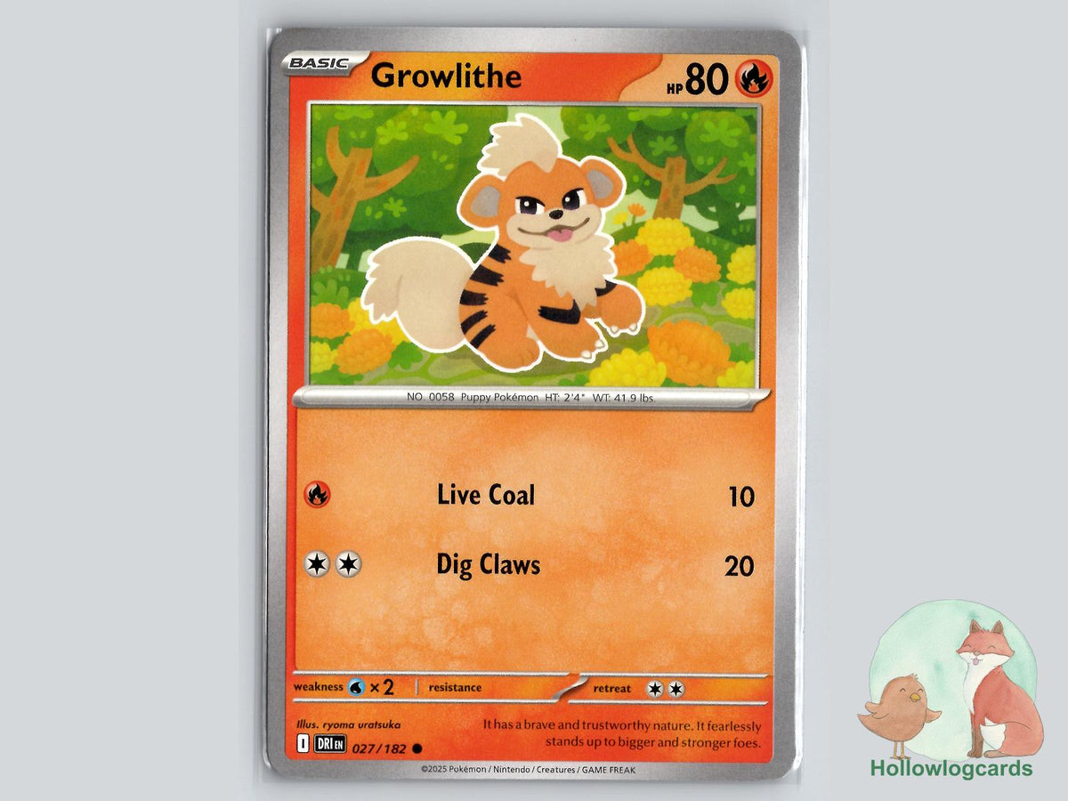 Growlithe (027/182) - Destined Rivals Pokémon Card