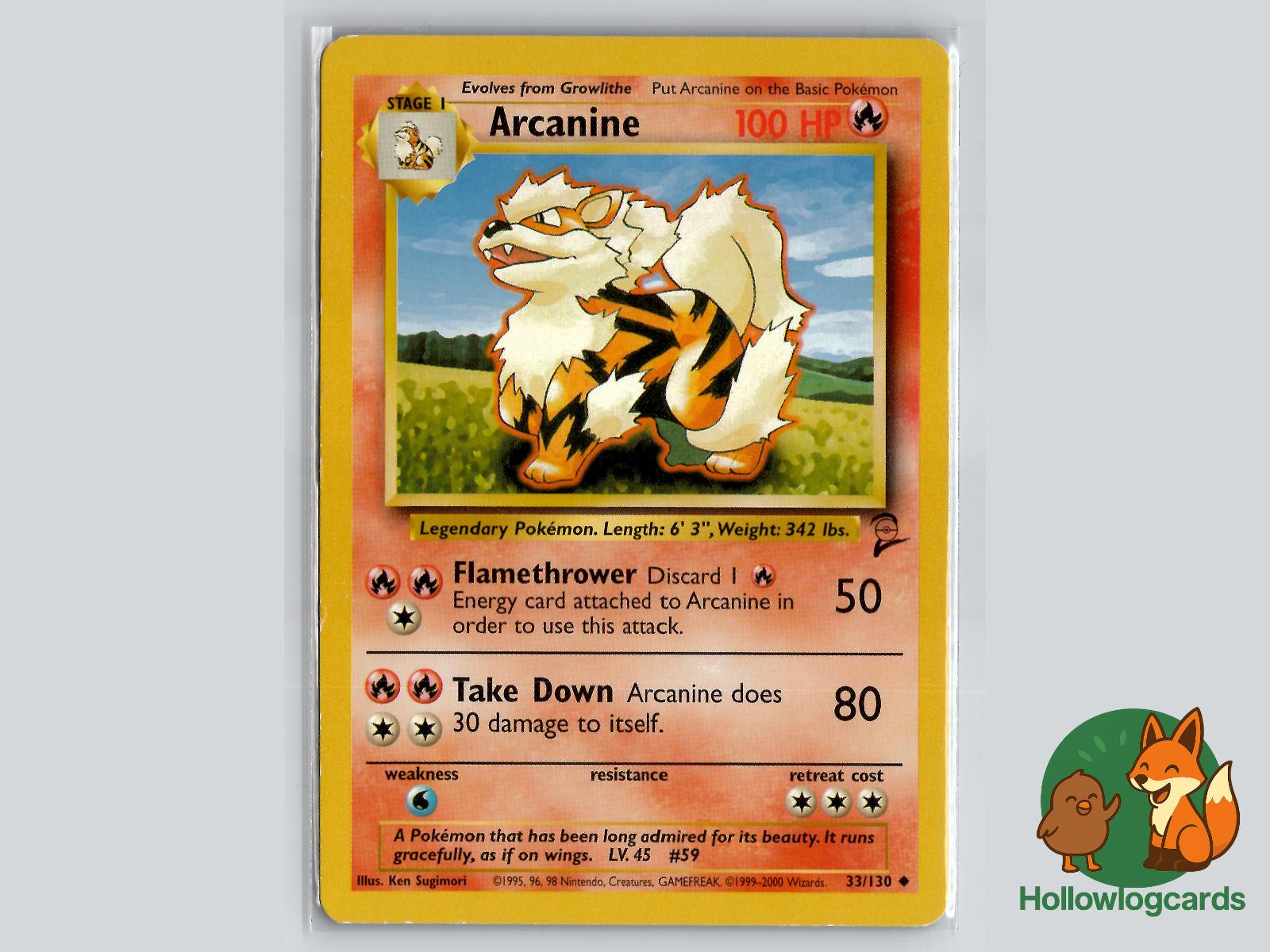 Arcanine (33/130) - Base Set 2 Pokémon Card