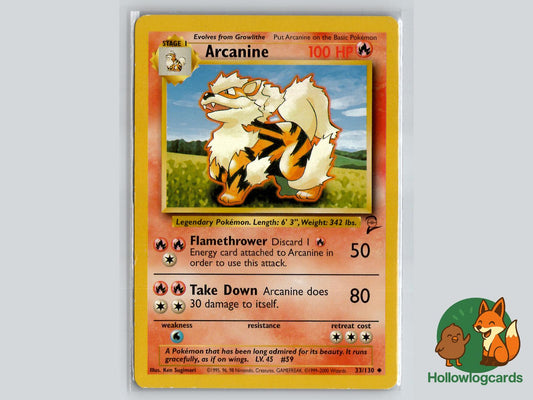 Arcanine (33/130) - Base Set 2 Pokémon Card