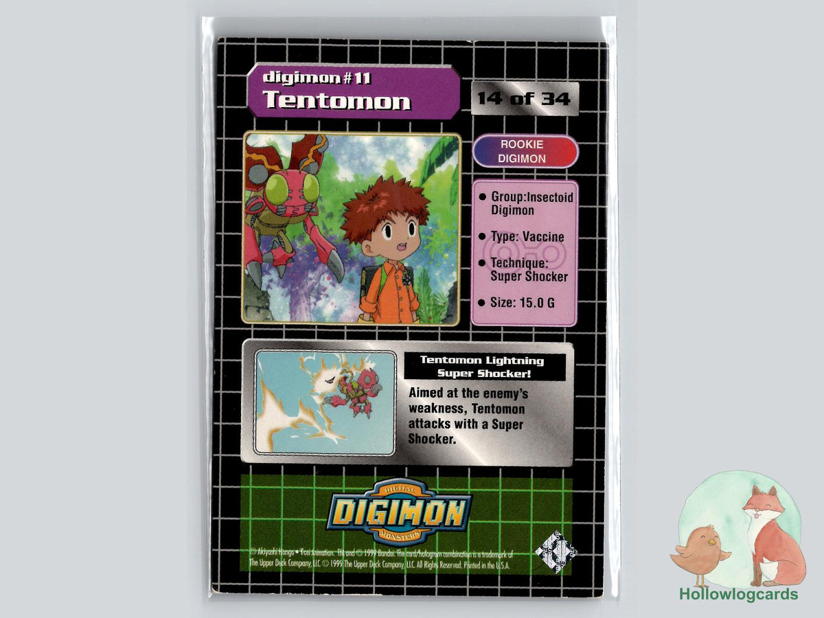 Tentomon #11 (14/34) Silver Prism Holo Exclusive Preview Stamped - 1999 Upper Deck Digimon