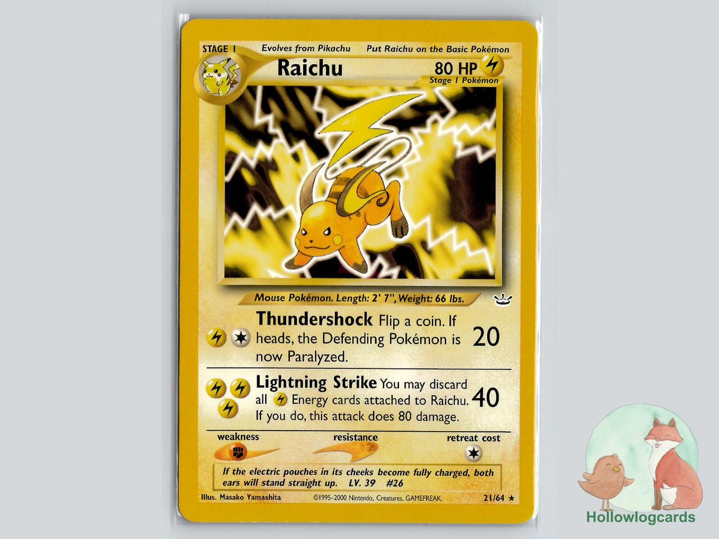Raichu (21/64) - Neo Revelation Pokémon Card