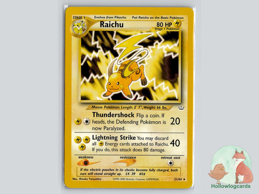 Raichu (21/64) - Neo Revelation Pokémon Card