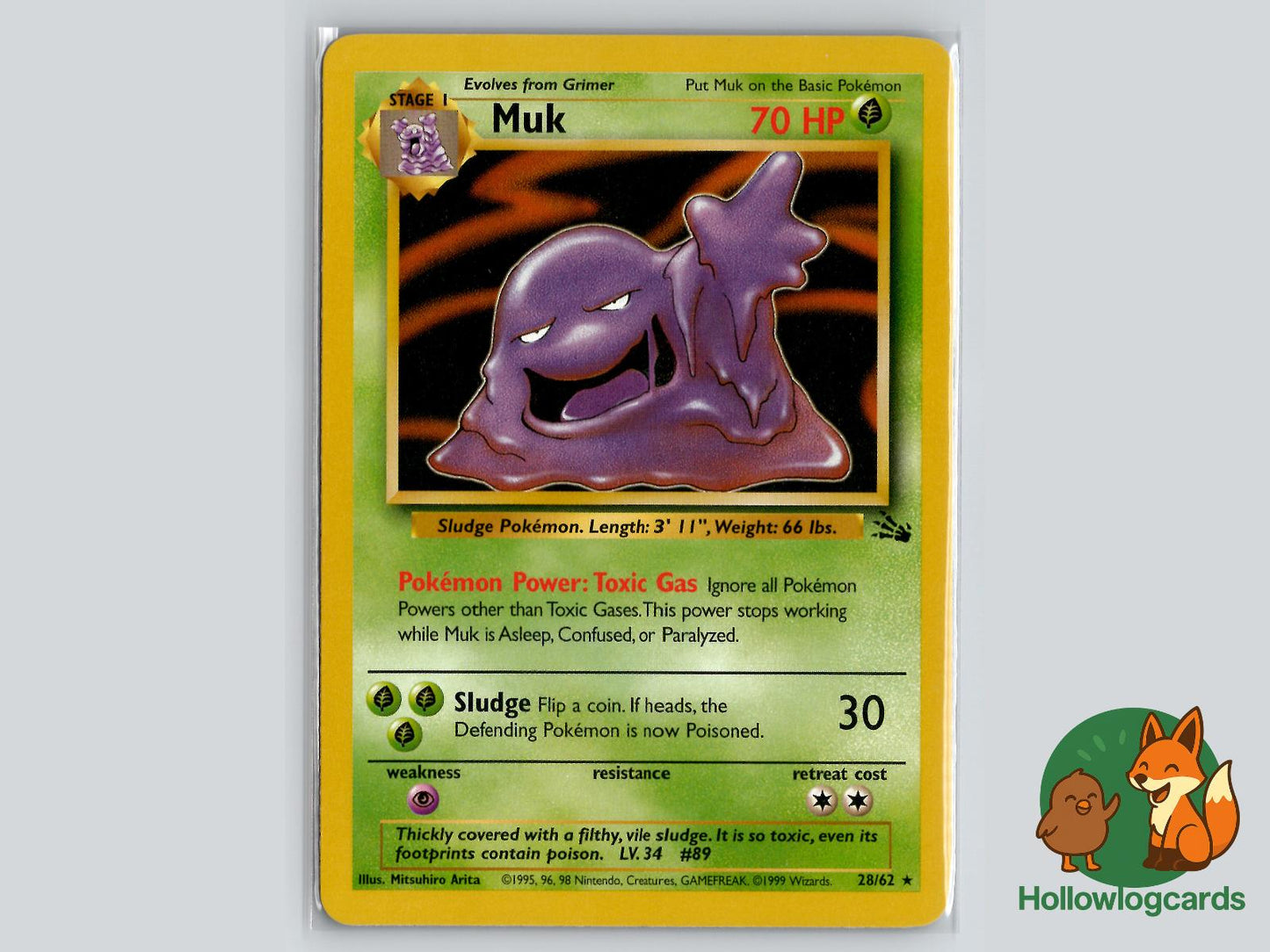 Muk (28/62) - Fossil Pokémon Card