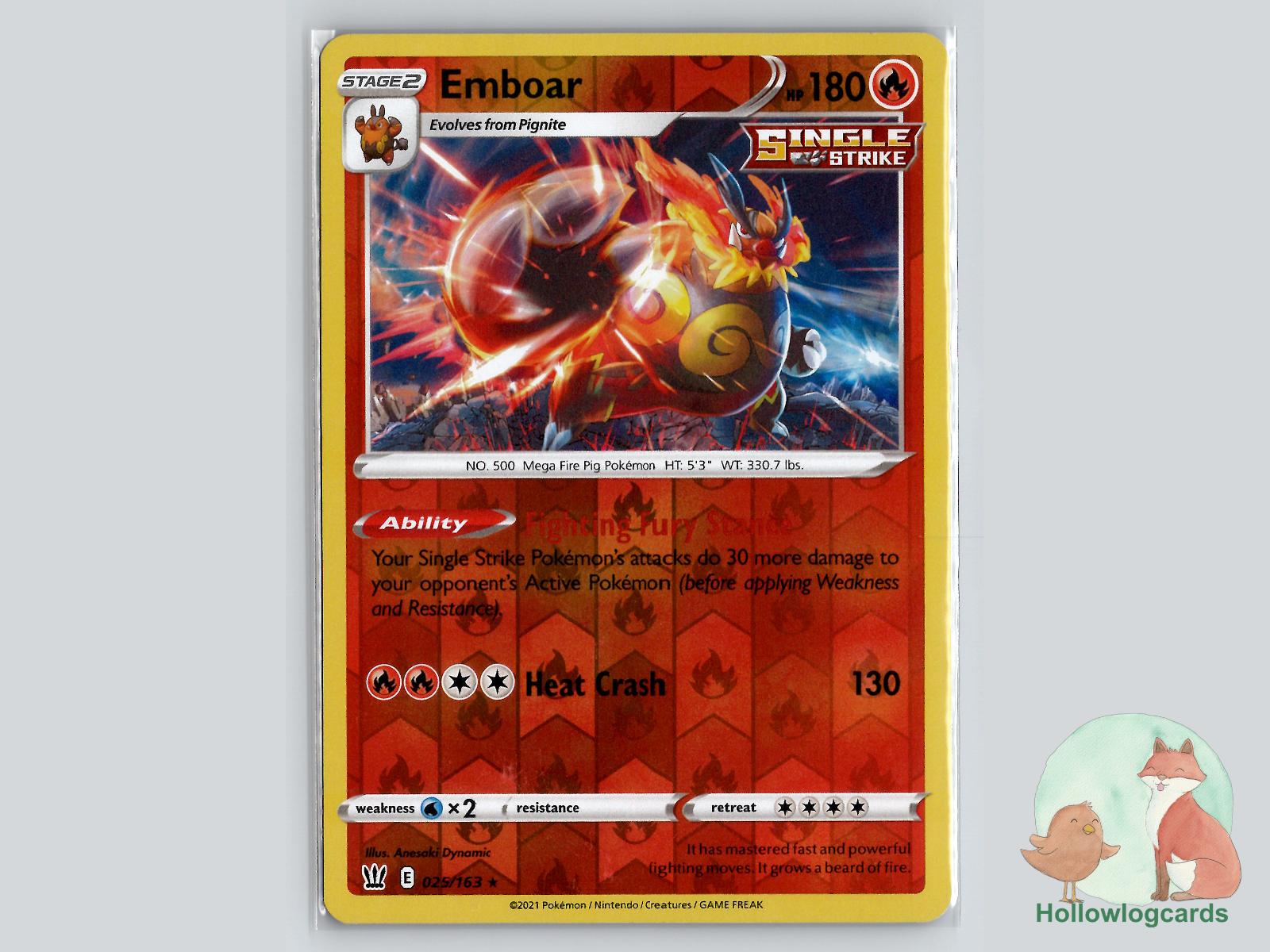 Emboar (025/163) - Battle Styles Pokémon Card