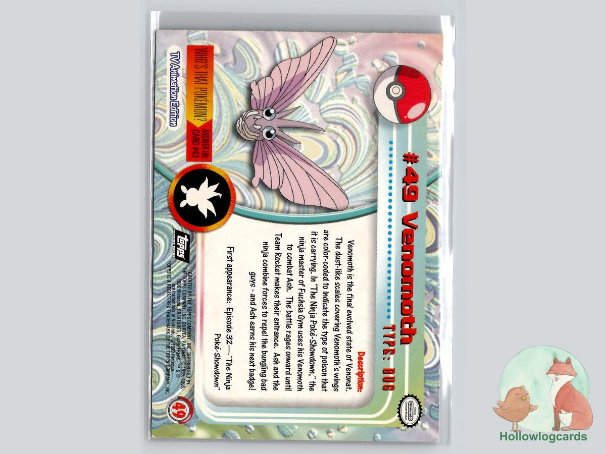 Venomoth (#49) Rainbow Chrome - Topps Trading Cards Series 1