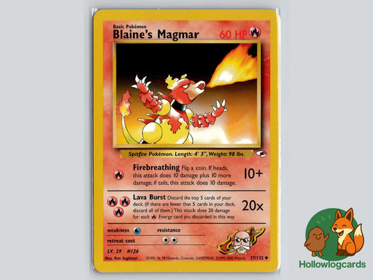 Blaine's Magmar (37/132) - Gym Heroes Pokémon Card