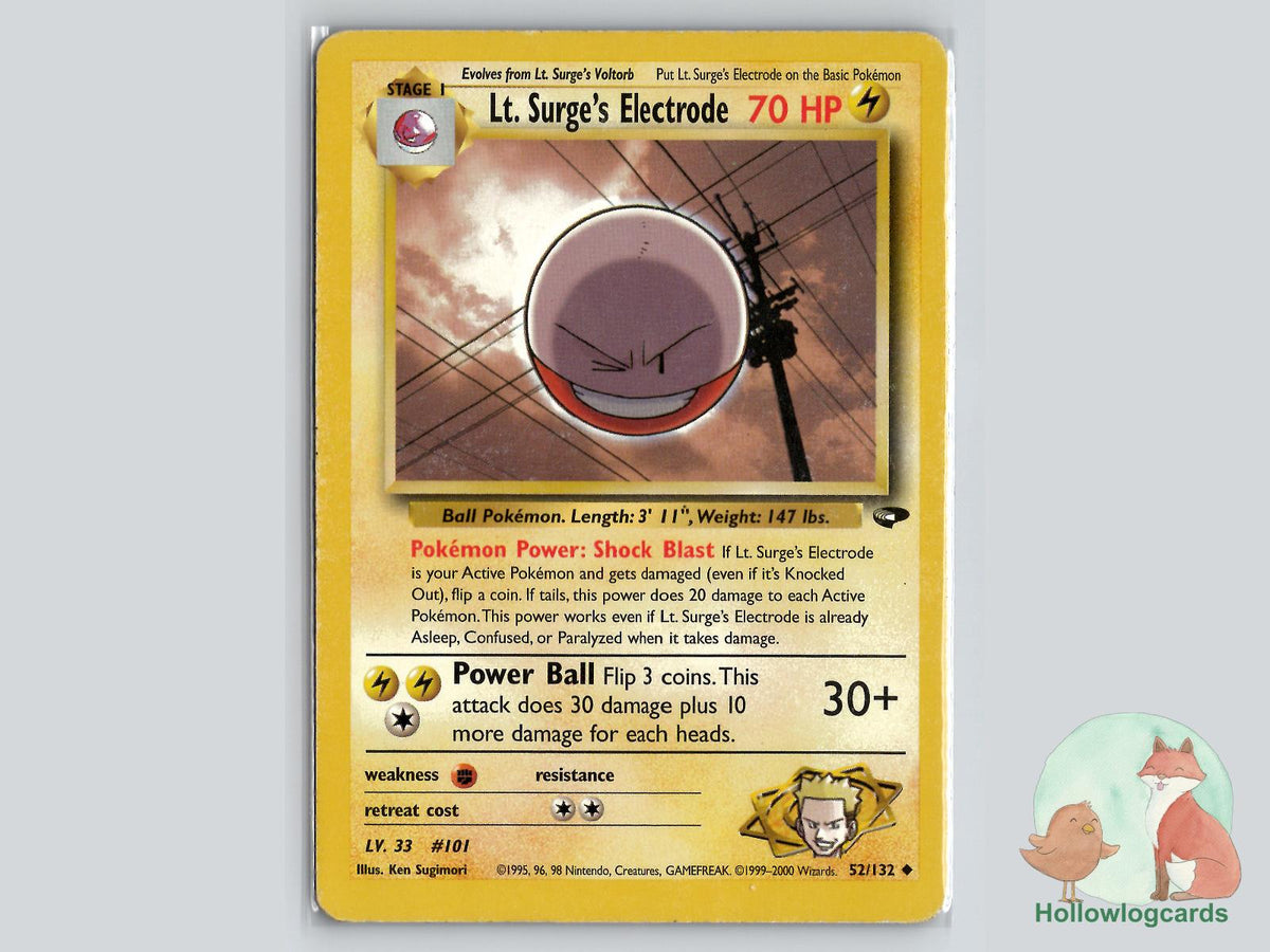 Lt. Surge's Electrode (52/132) - Gym Challenge Pokémon Card