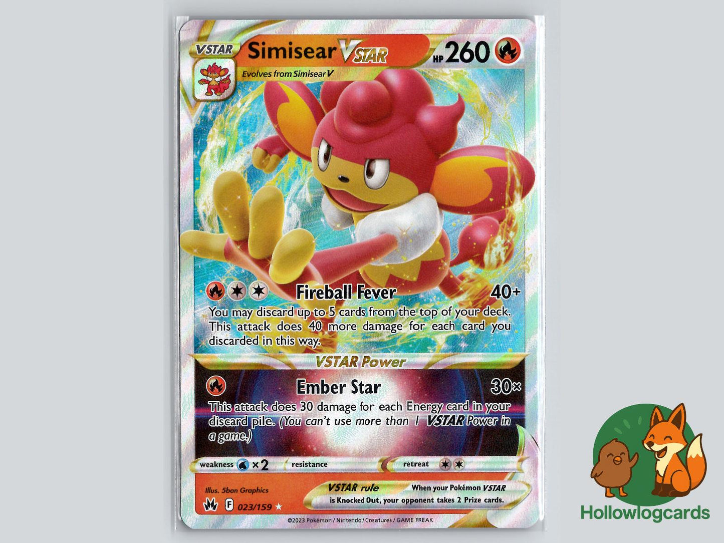 Simisear VSTAR (023/159) - Crown Zenith Pokémon Card