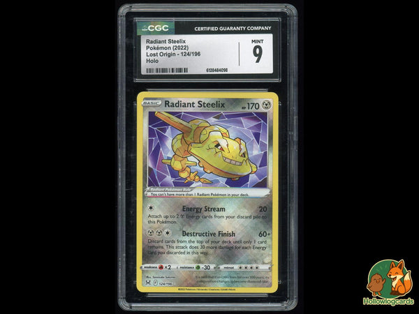 Graded Radiant Steelix (124/196) Holo Lost Origin - CGC Mint 9