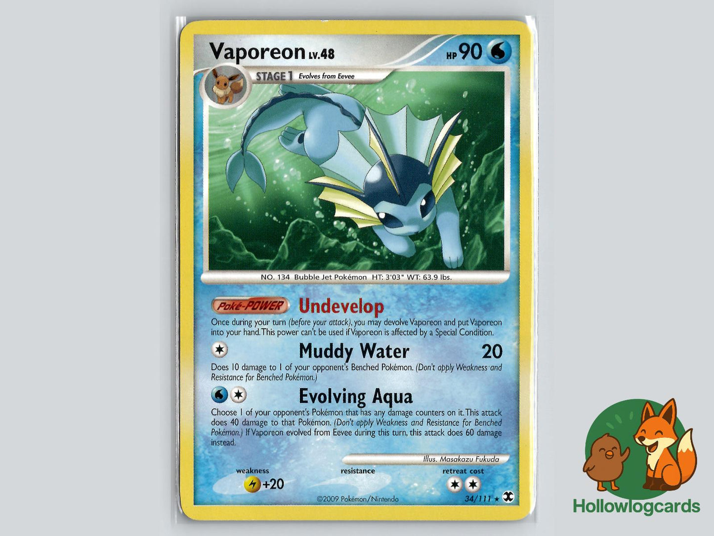 Vaporeon (34/111) - Rising Rivals Pokémon Card