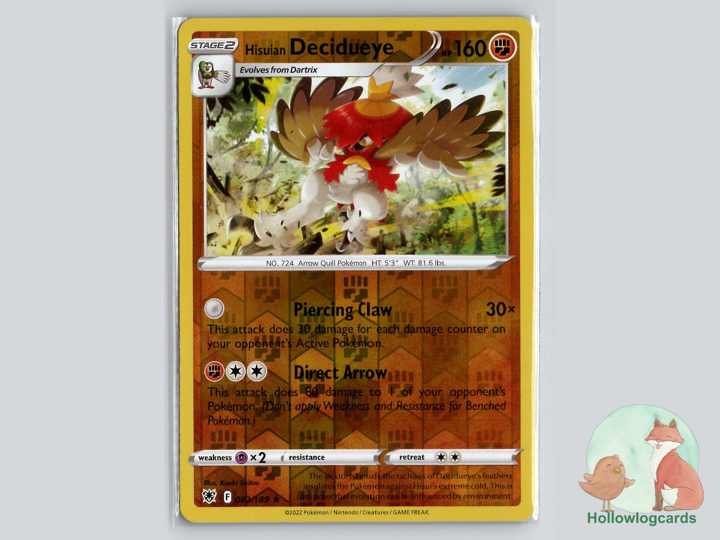 Hisuian Decidueye (082/189) - Astral Radiance Pokémon Card