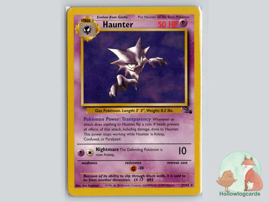Haunter (21/62) - Fossil Pokémon Card