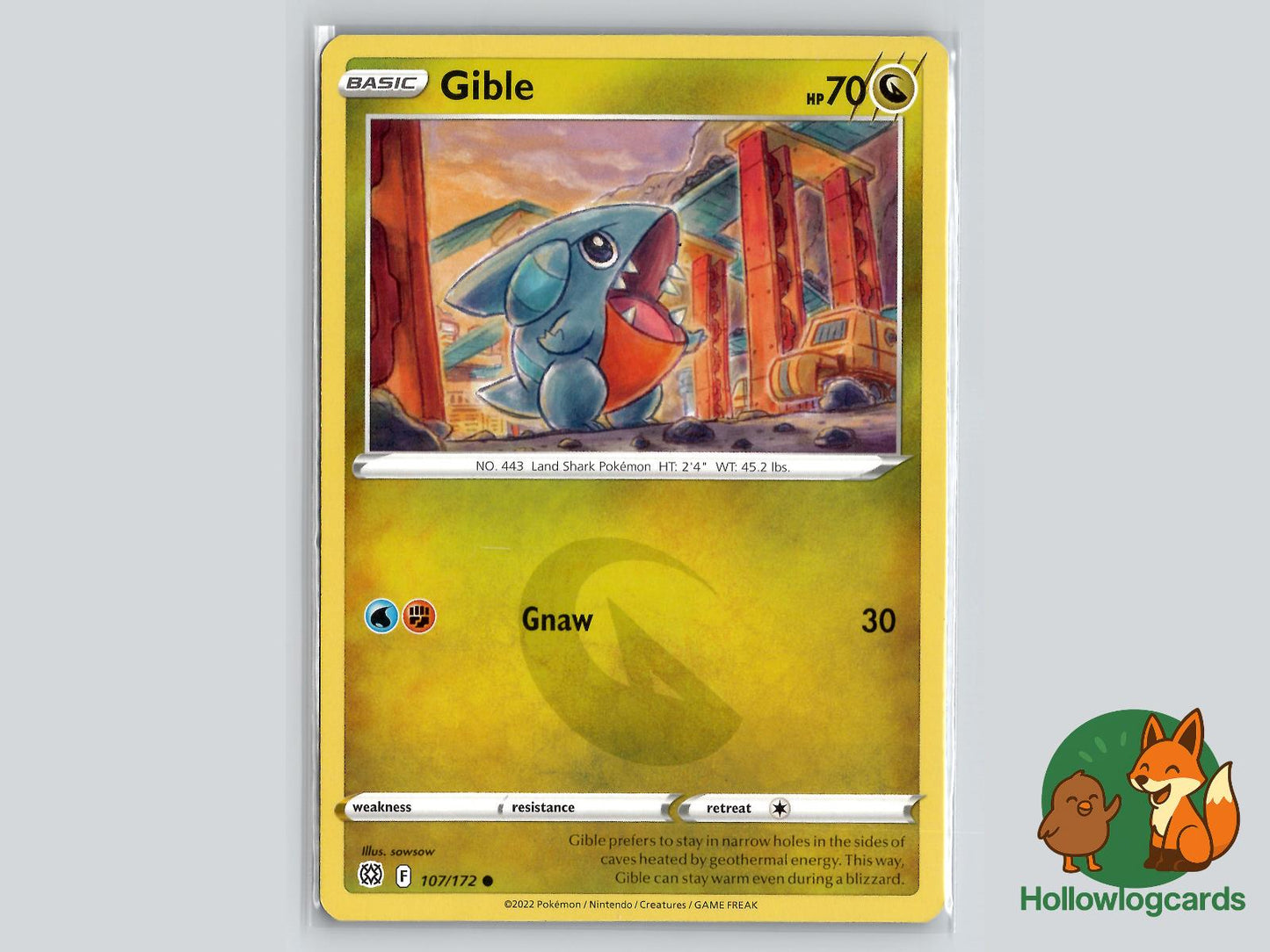 Gible (107/172) - Brilliant Stars Pokémon Card